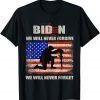 T-Shirt Biden Blood On His Hands USA Flag - Vintage Biden Handprint