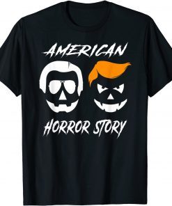 Biden Trump Funny Presidents Horror American pumpkin Story T-Shirt