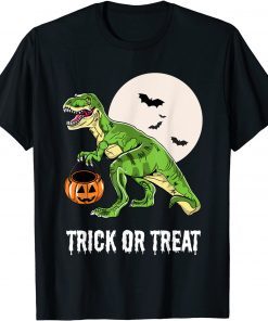 Halloween Dinosaur T-rex Pumpkin Halloween Kids Boys Men T-Shirt