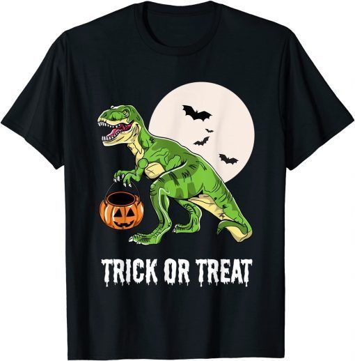 Halloween Dinosaur T-rex Pumpkin Halloween Kids Boys Men T-Shirt