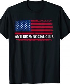 Classic Anti Biden Social Club American Flag Retro Vintage T-Shirt