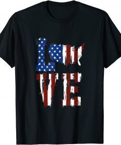 Official USA Patriotic Love Letter Flag T-Shirt