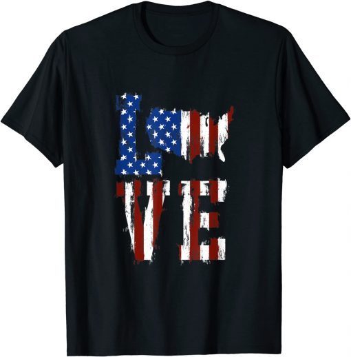 Official USA Patriotic Love Letter Flag T-Shirt