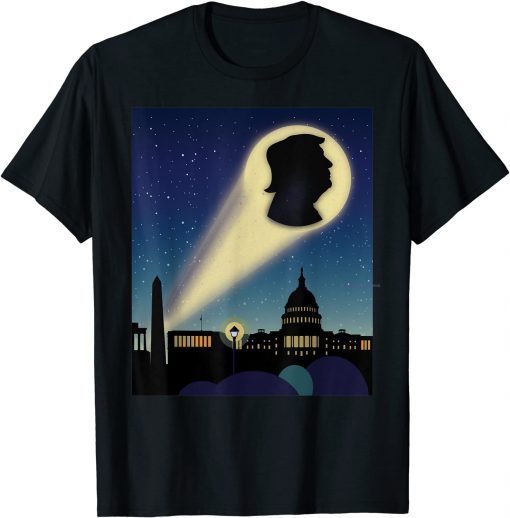 Funny Sky Signal Over Washington Calling Trump - Anti Biden T-Shirt