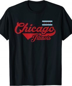 Chicago Flag Shirt Vintage Illinois USA Souvenir Tees Men 2021 Tee Shirt