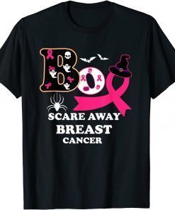 Boo Scare Away Breast Cancer Halloween T-Shirt