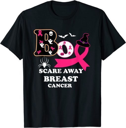 Boo Scare Away Breast Cancer Halloween T-Shirt