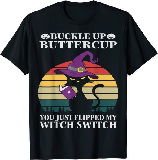 2021 Cat Witch Switch Hallooween Cat T-Shirt