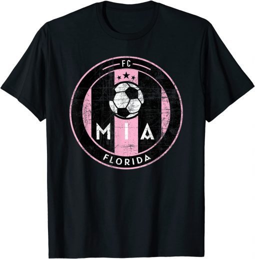 Classic Miami Soccer Jersey Original Design Round Badge (DISTRESSED) T-Shirt