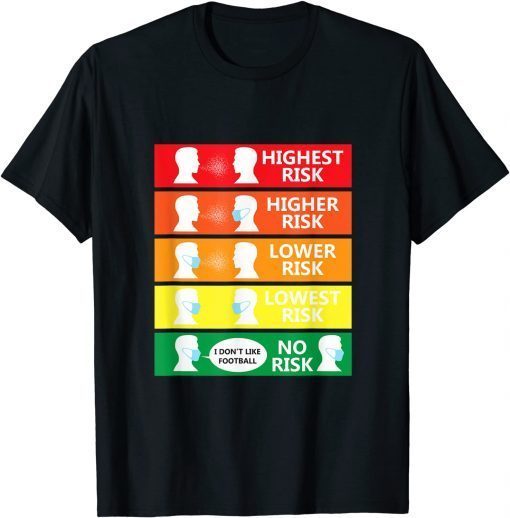 Football Face Mask Hilarious Risk Comparison Chart T-Shirt