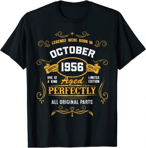 65th Birthday Gift 65 Years Old Awesome Since October 1956 T-Shirt