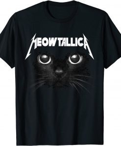 Metallicat Funny Cat Rock 90s Meow For Music Band Of Friends T-Shirt