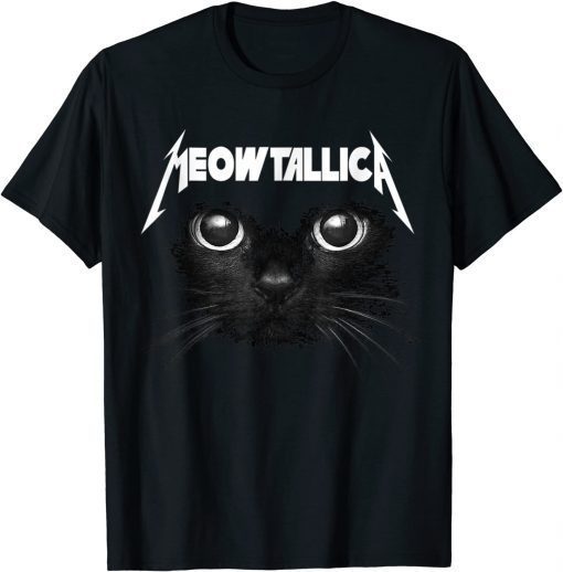 Metallicat Funny Cat Rock 90s Meow For Music Band Of Friends T-Shirt