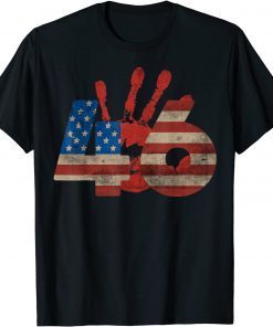 Vintage Blood on 46 Biden Anti Biden Republican usa flag T-Shirt
