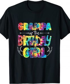 Official Grampa Of The Birthday Girl Matching Family Tie Dye T-Shirt