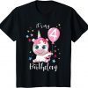 T-Shirt Kids It is My 4th Birthday I am 4 Years Sweet Cute Unicorn Balloon