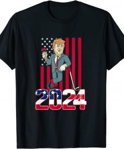 Official Donald Trump 2024 Election Ice Cream American Flag T-Shirt