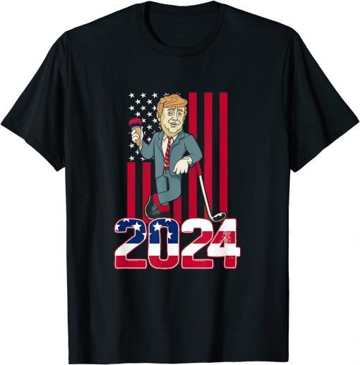 Official Donald Trump 2024 Election Ice Cream American Flag T-Shirt