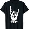 Giant Rock Fingers Horns Hand Heavy Rock Music T-Shirt