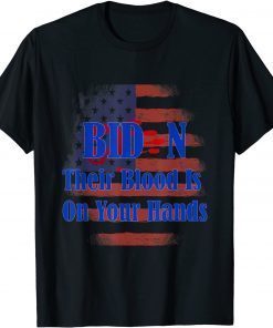 Vintage Joe Biden Their Blood Is On Your Hands USA Flag T-Shirt