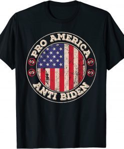 Official Pro America Anti Biden Flag Usa Impeach Joe Biden Anti Biden T-Shirt