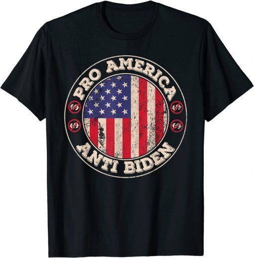 Official Pro America Anti Biden Flag Usa Impeach Joe Biden Anti Biden T-Shirt