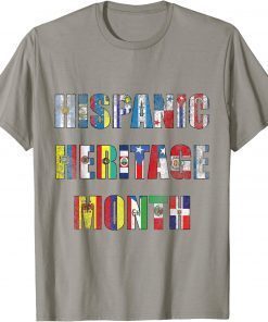 Classic Hispanic Heritage Month Latino Countries Flags T-Shirt