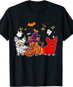 Corgi Cosplay Halooween Funny Dog Pumkin Candy Gift T-Shirt