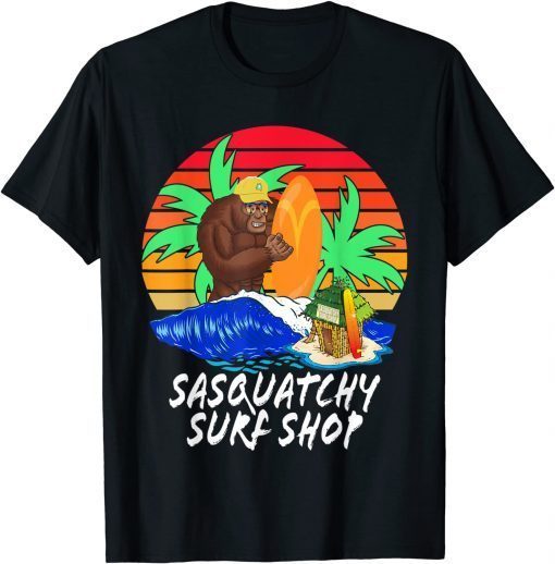 Sasquatchy Tiki Hut Surf Shop Unisex T-Shirt