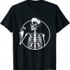 Happy Halooween Day Funny skeleton drinking coffee T-Shirt