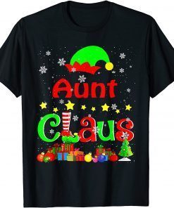 Aunt Claus Funny Christmas Elf Lover Matching Family Group T-Shirt