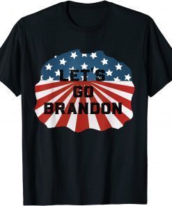 Let's go Brandon USA Flag For Men And Women, Black And White T-Shirt