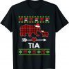 Tia Bear Santa Red Plaid Family Pajamas For Christmas T-Shirt