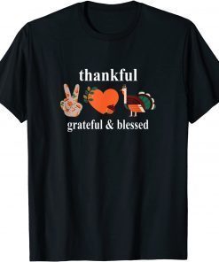 Thanksgiving Women Peace Love Thanksgiving T-Shirt