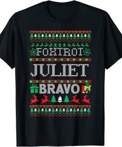 Ugly Christmas Sweater Military Pro American Anti Joe Biden Funny T-Shirt