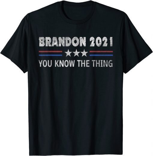 Brandon 2021 Tee Funny Trendy sarcastic Let's GO US Flag T-Shirt