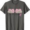 Funny Save The Pumpkins Skeleton Hand Breast Cancer In Women T-Shirt
