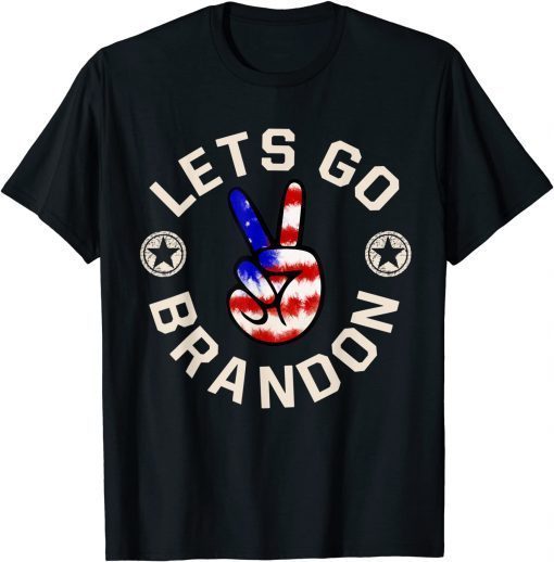 Classic Impeach 46 ,Let's Go Brandon Conservative Anti Liberal US Flag T-Shirt