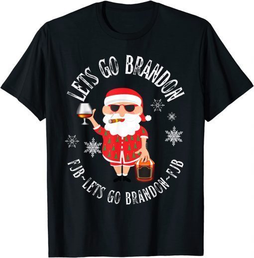 Official Lets Go Brandon Let's Go Brandon Christmas Eve Holiday Santa T-Shirt