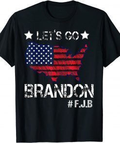 2021 Let’s Go Brandon Funny Vintage Conservative US Flag T-Shirt
