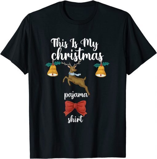 This Is My Christmas Pajama Xmas Lights Funny Holiday T-Shirt