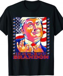 FJB Chant Let's Go Brandon Tee Conservative Anti Liberal US Flag T-Shirt