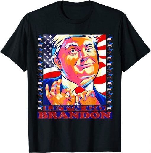 FJB Chant Let's Go Brandon Tee Conservative Anti Liberal US Flag T-Shirt