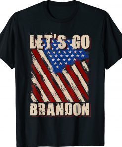 Fuck Biden Let's Go Brandon Tee Conservative Anti Liberal US Flag T-Shirt