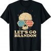 T-Shirt Let's Go Brandon Skull American Flag Anti Liberal