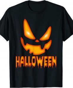 Official Run Halloween Pumpkin face Costume Halloween funny women&me T-Shirt