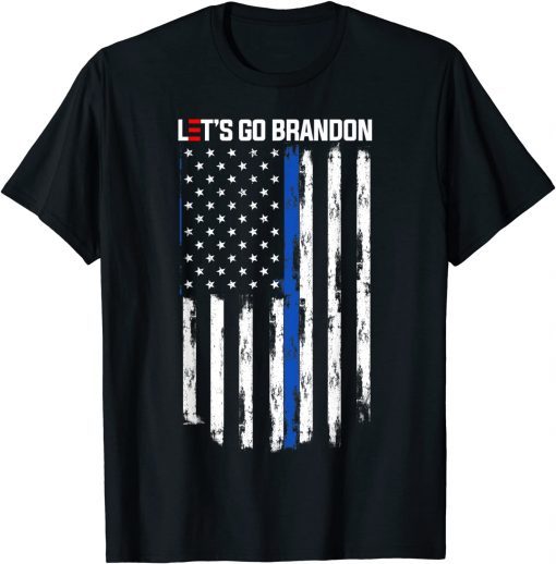 Biden 2021 Let's Go Brandon Tee Conservative Anti Liberal US Flag FJB T-Shirt