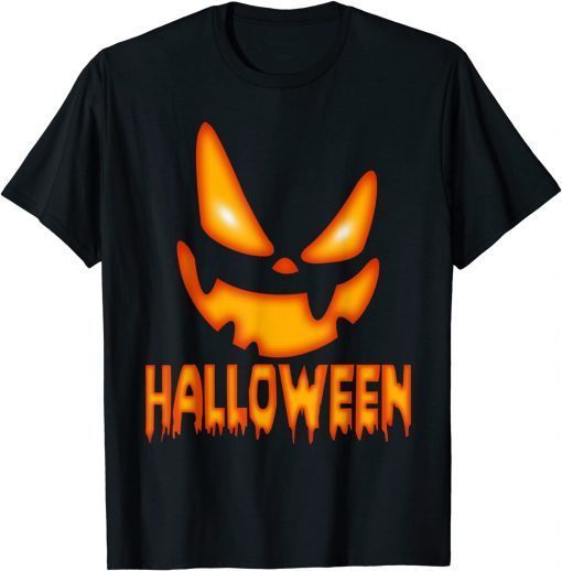 Official Run Halloween Pumpkin face Costume Halloween funny women&me T-Shirt