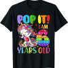 Funny Dabbing Unicorn Pop It I Am 6 Years Old Fidget 6th Birthday 2021 T-Shirt