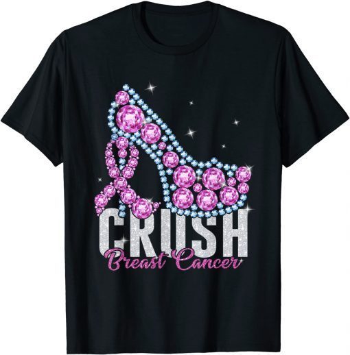 Crush Breast Cancer Bling Ribbon Gift T-Shirt